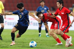Video bóng đá U22 Thái Lan - U22 Singapore: Choáng váng 7 phút 3 bàn, đẳng cấp "Voi chiến" (SEA Games)