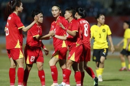 Trực tiếp bóng đá ĐT nữ Việt Nam - Myanmar: Hoàng Loan, Thanh Nhã đá chính (SEA Games)