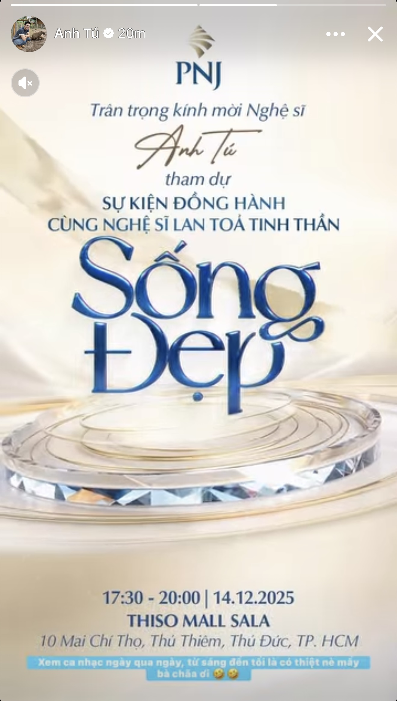 Hàng loạt nghệ sĩ chia sẻ hình ảnh thiệp mời sự kiện lan tỏa tinh thần “Sống đẹp”.