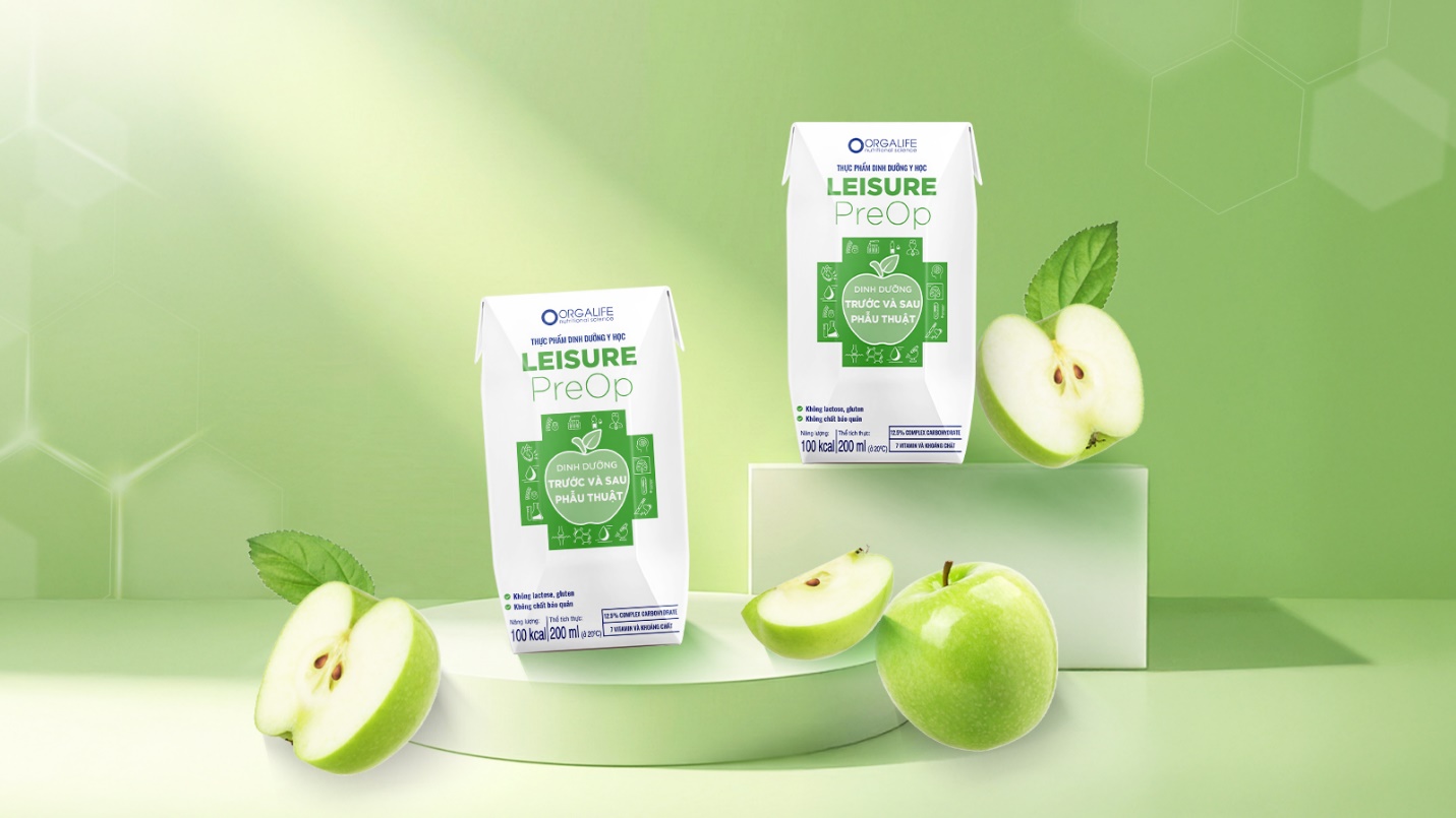 Thực phẩm dinh dưỡng y học Leisure PreOp sử dụng phù hợp cho bệnh nhân trước và sau phẫu thuật. Nguồn: Orgalife.