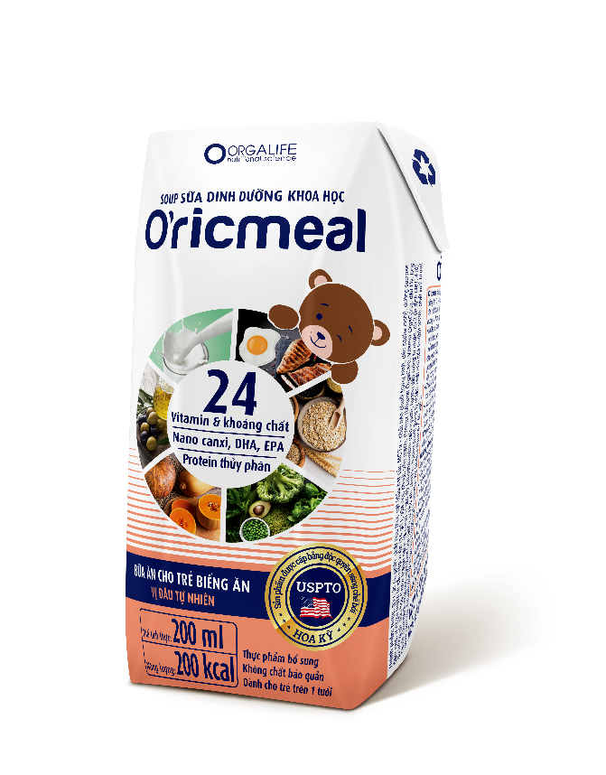O’ricmeal là bữa phụ nhanh chóng, đảm bảo dưỡng chất cho bé. Nguồn: Orgalife.