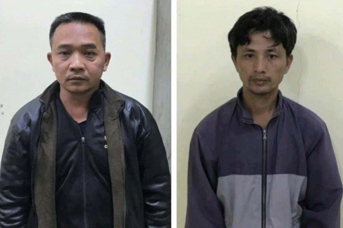 Hai đối tượng liên quan tại cơ quan công an. Ảnh: Công an cung cấp