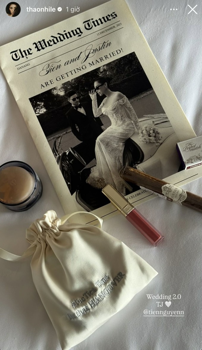 Tiên Nguyễn tặng son môi, xà phòng cho khách dự cưới ở Đà Nẵng - 1