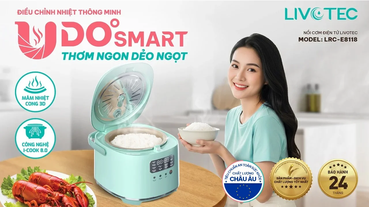 Công nghệ UDO°Smart cho hạt cơm chín đều, dẻo ngon suốt 48 giờ
