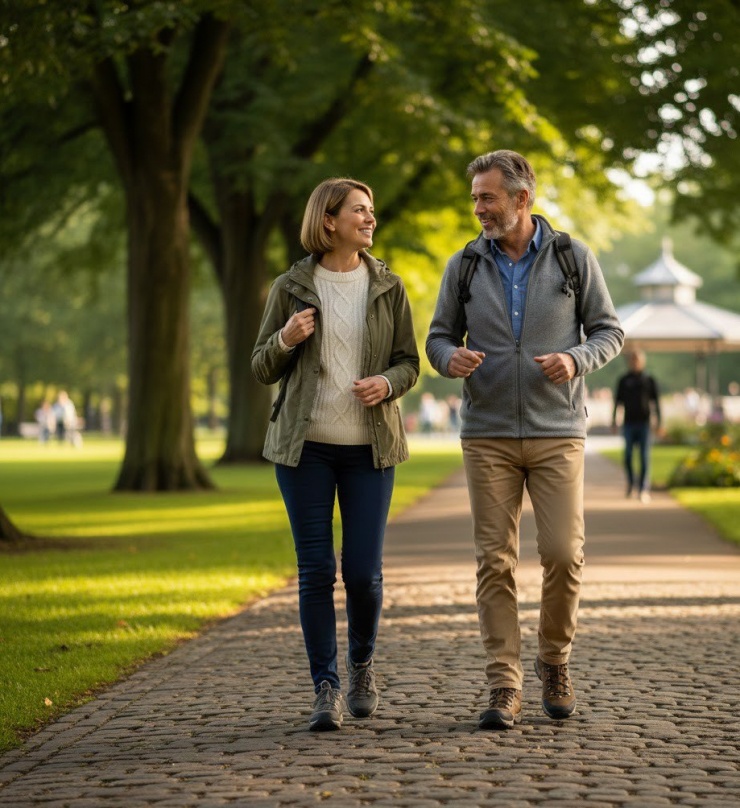 Ở người sau 50 tuổi, đi bộ giúp duy trì hoạt động của các nhóm cơ chân như cơ đùi, cơ mông và bắp chân.