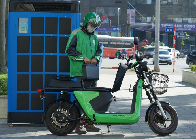 Một trạm đổi pin tại Hà Nội. Ảnh: Selex Motors