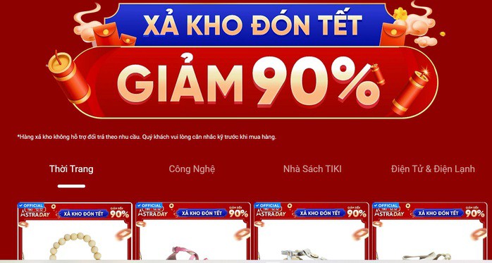 Xả kho đón Tết là quảng cáo, biển hiện xuất hiện nhiều trong mỗi dịp cuối năm