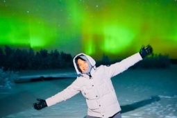 Chủ tịch Trần Hùng Huy săn cực quang, ngâm mình giữa trời -23 độ C