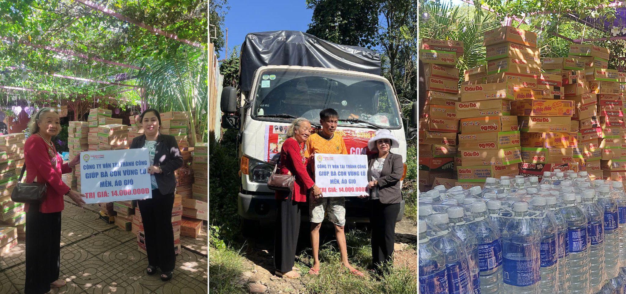 Hình ảnh CBNV Xe Khách Thành Công Bình Phước trong hoạt động ủng hộ khắc phục hậu quả của cơn bão tại Miền Trung