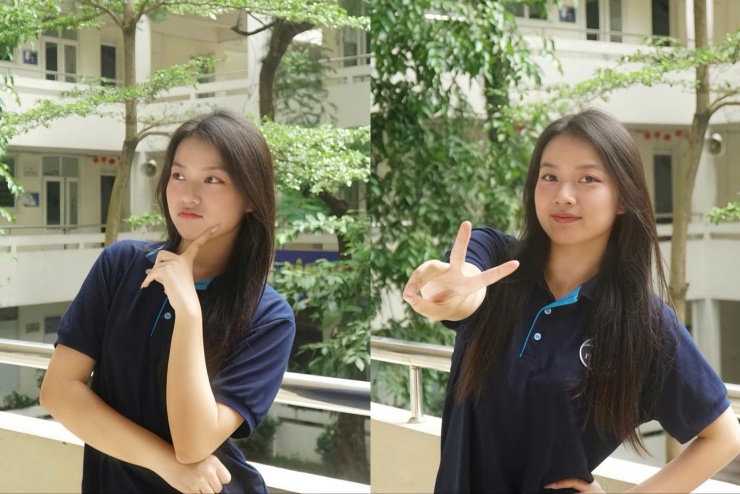 Nguyễn Bùi Hoa Ngân, học sinh lớp 12 chuyên Anh, Trường THPT chuyên Ngoại ngữ, Trường Đại học Ngoại ngữ, Đại học Quốc gia Hà Nội vừa giành học bổng toàn phần từ Colby College trị giá 8 tỉ đồng. Ảnh: NVCC