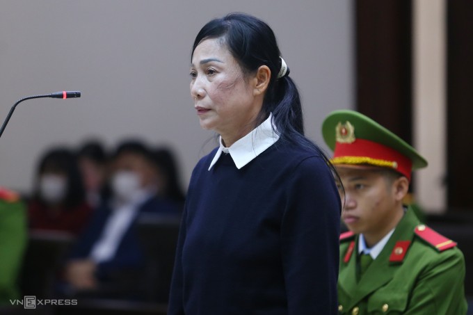 Bị cáo Hoàng Thị Thúy Lan tại phiên phúc thẩm sáng nay. Ảnh: Phạm Dự