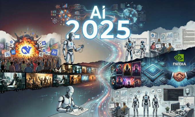 Minh họa sự kiện AI năm 2025. Ảnh: Gemini AI
