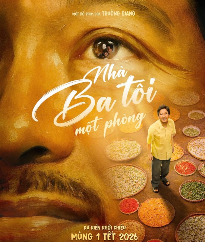 Poster phim "Nhà ba tôi một phòng" của Trường Giang. Ảnh: Đoàn phim cung cấp