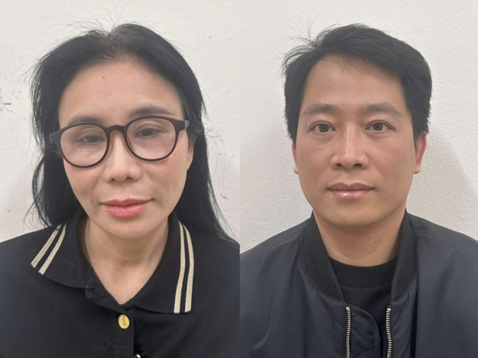 Bị can Phan Thị Mai và Hoàng Kim Khánh tại cơ quan điều tra - Ảnh: Bộ Công an