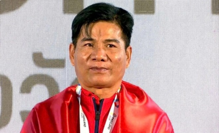 Nguyễn Văn Dũng, 51 tuổi, giành HCV đầu tiên ở SEA Games 33. Ảnh chụp màn hình