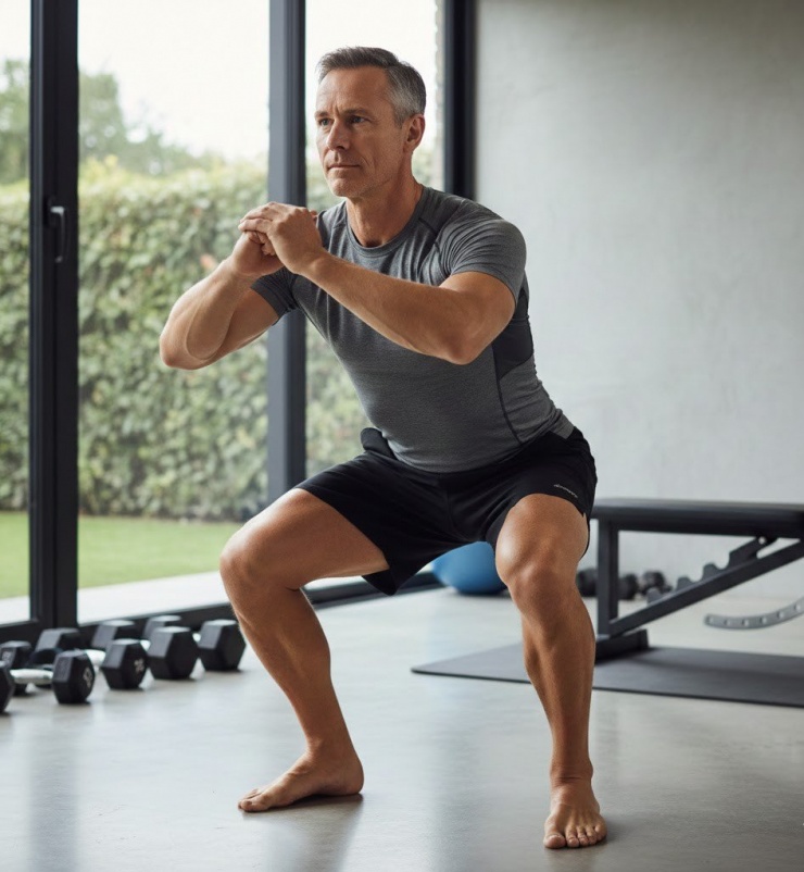 Squat là bài tập chức năng nền tảng, huy động đồng thời nhiều nhóm cơ lớn như cơ đùi trước, đùi sau, cơ mông và cơ trung tâm.