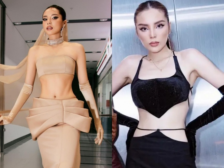 Cô nhiều lần kết hợp trang phục phong cách gợi cảm với găng tay đồng điệu.