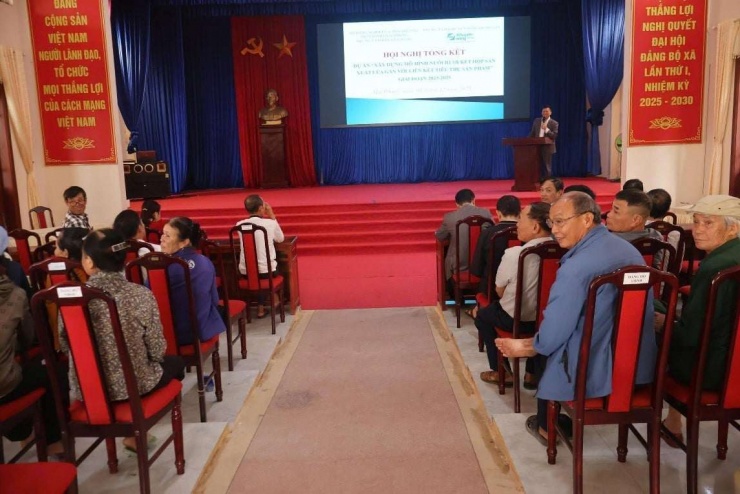 Hội nghị Tổng kết Dự án “Xây dựng mô hình nuôi con rươi kết hợp sản xuất lúa gắn với liên kết tiêu thụ sản phẩm” giai đoạn 2023–2025. Ảnh KNHP.