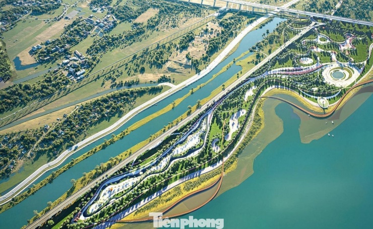 Hai tuyến giao thông, gồm đường bộ cao tốc và đường sắt đô thị monorail, được thiết kế chạy song song dọc theo bờ sông Hồng.