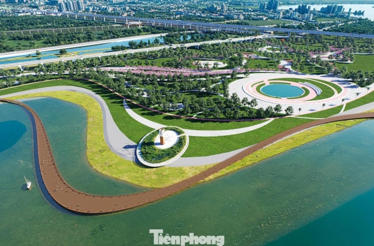 Khu vực các bãi sông chạy dọc dự án được thiết kế là các khu đô thị và công viên mở.