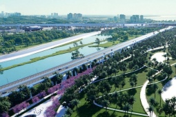 Hình ảnh thiết kế trục Đại lộ cảnh quan sông Hồng hơn 850 nghìn tỷ đồng