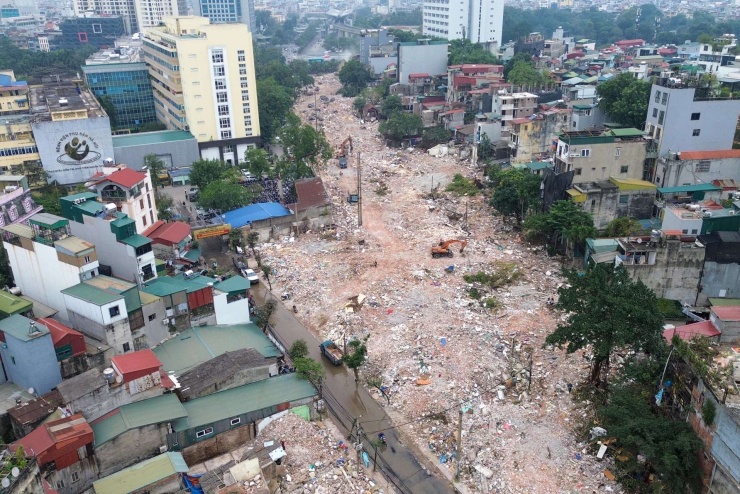 Công tác giải phóng mặt bằng trước cổng bệnh viện Phụ sản Hà Nội và Nhi Trung ương gần như đã hoàn tất.