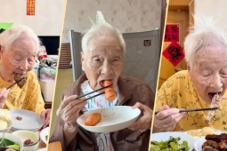 Bí quyết sống thọ của cụ bà 100 tuổi vẫn đam mê ăn uống, thích trà sữa, kem
