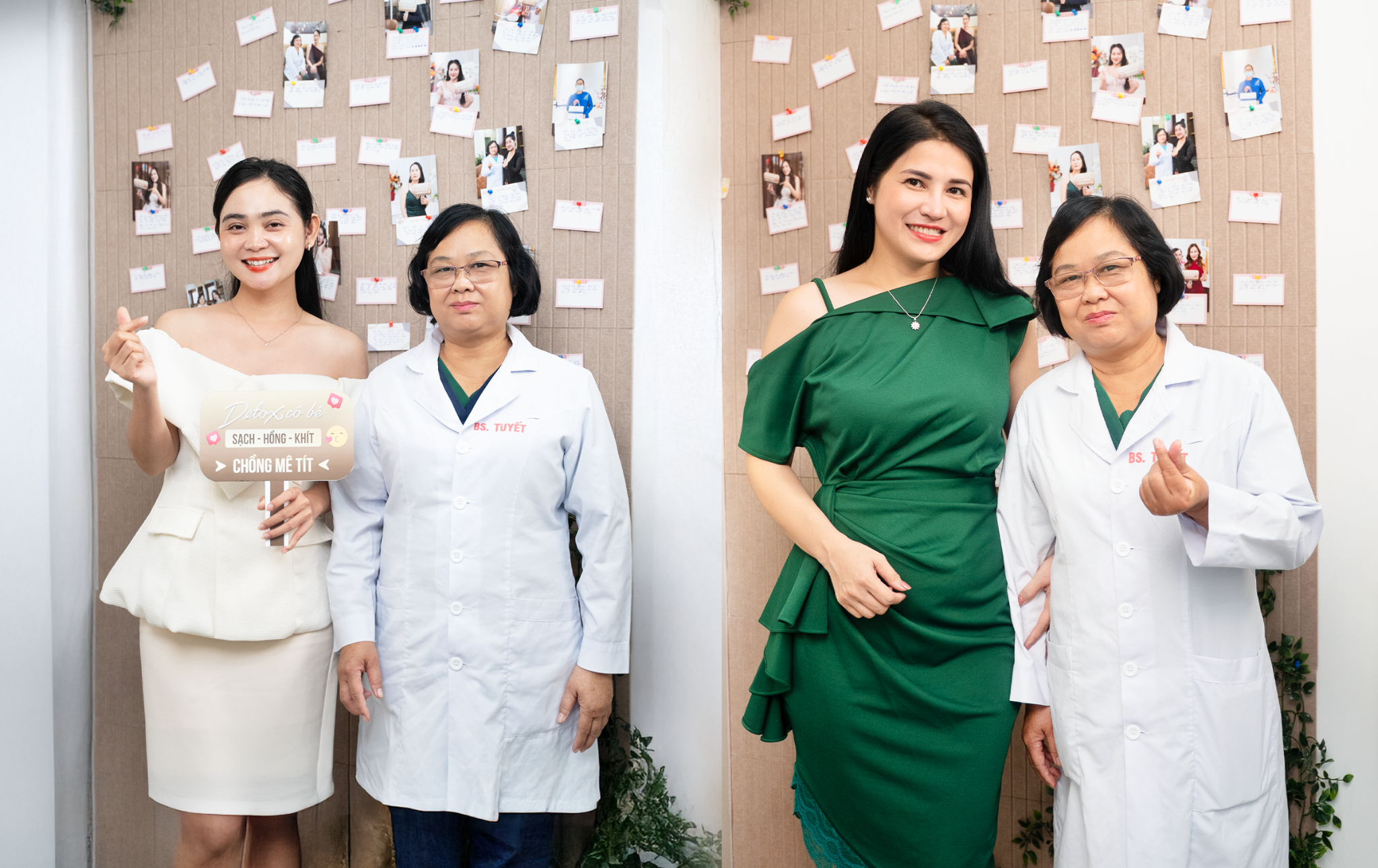 Bác sĩ Đồng Tuyết cùng khách hàng sau khi điều trị