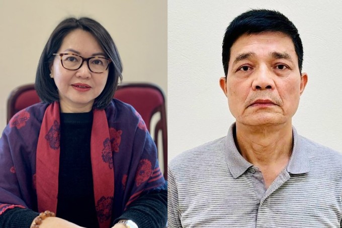 Cựu cục trưởng Nguyễn Thanh Phong và Trần Việt Nga. Ảnh: Bộ Công an/Y tế