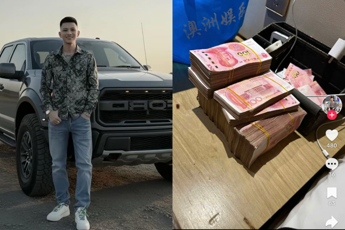 Vàng Văn Ánh nổi tiếng trên mạng xã hội TikTok với tên "Long Tổng" thường khoe đời sống xa hoa