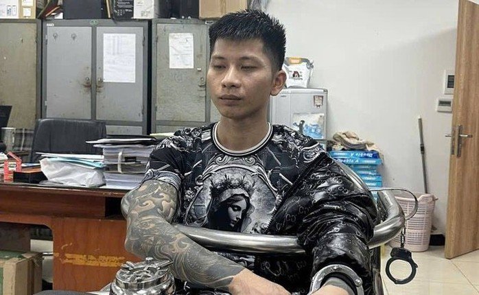 Vàng Văn Ánh tại cơ quan công an. Ảnh: Công an cung cấp