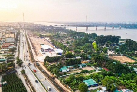 Toàn cảnh khu vực được quy hoạch làm trục đại lộ ven sông Hồng 855.000 tỷ đồng