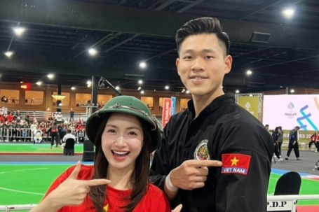 Vợ NSND Công Lý 'bớt sồn sồn', Hòa Minzy sang Thái Lan cổ vũ cho Nguyễn Tấn Sang