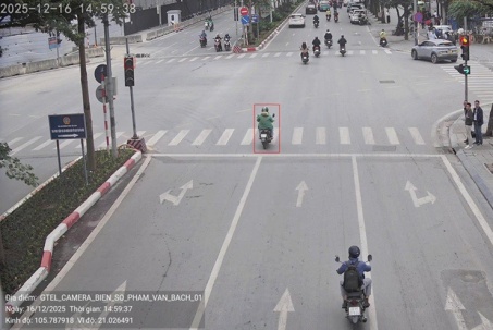 Hàng trăm xe máy bị phạt nguội ngày 17/12 chỉ tại 1 nút giao ở Hà Nội