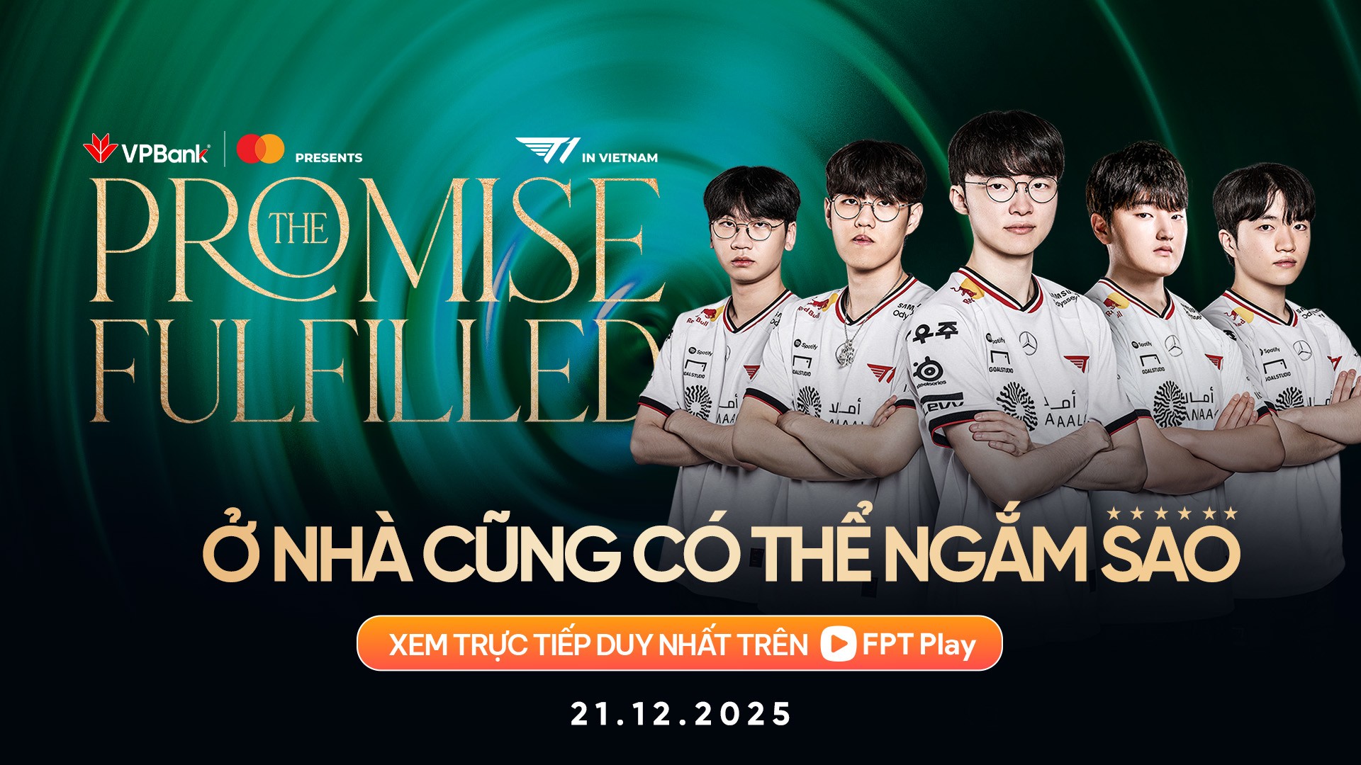 Tâm điểm của ngày hội VPBank presents eSport Festival: Legends Unite là sự kiện giao lưu cùng đội tuyển T1 và huyền thoại Faker trong ngày 21/12. (Ảnh: FPT Play)