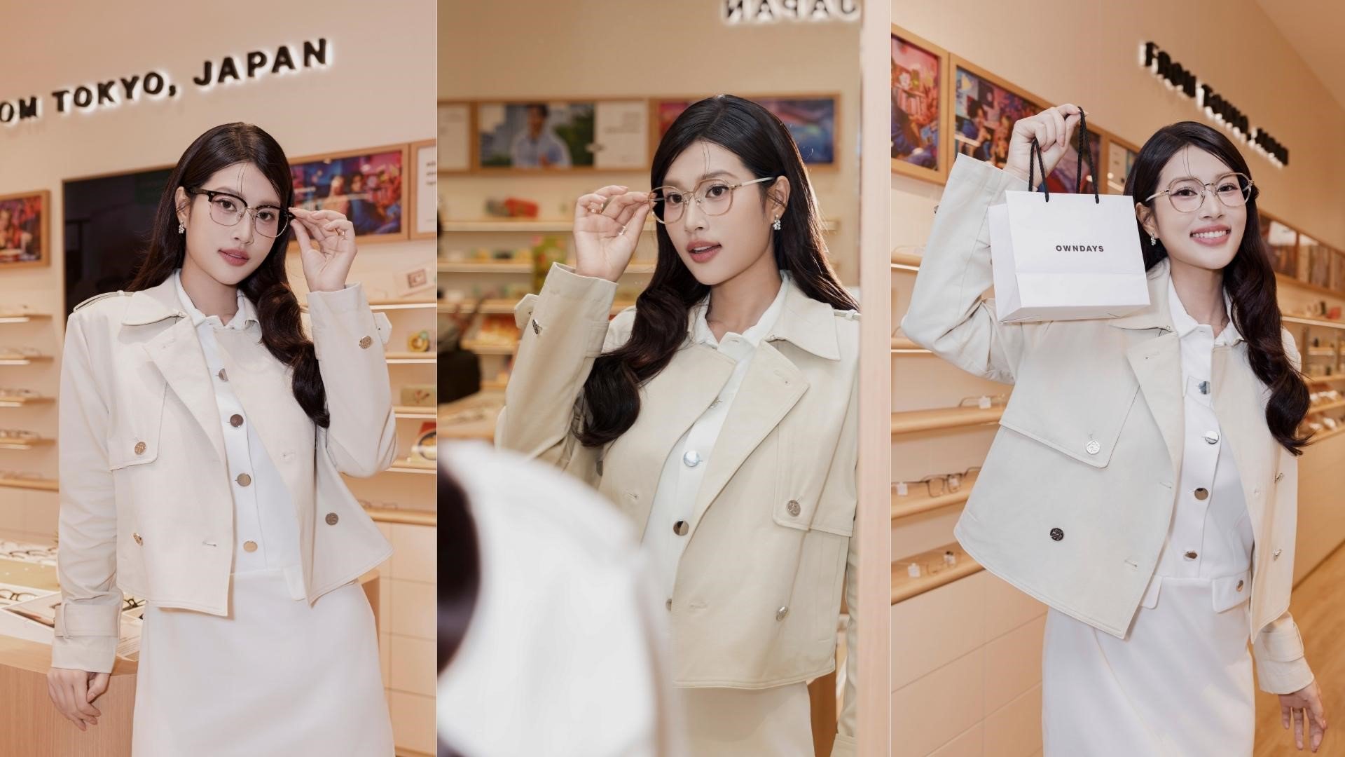 Hoa hậu Thiên Ân ghi dấu với phong cách thanh lịch trong những thiết kế kính tại OWNDAYS OWNDAYS Sense City Phạm Văn Đồng