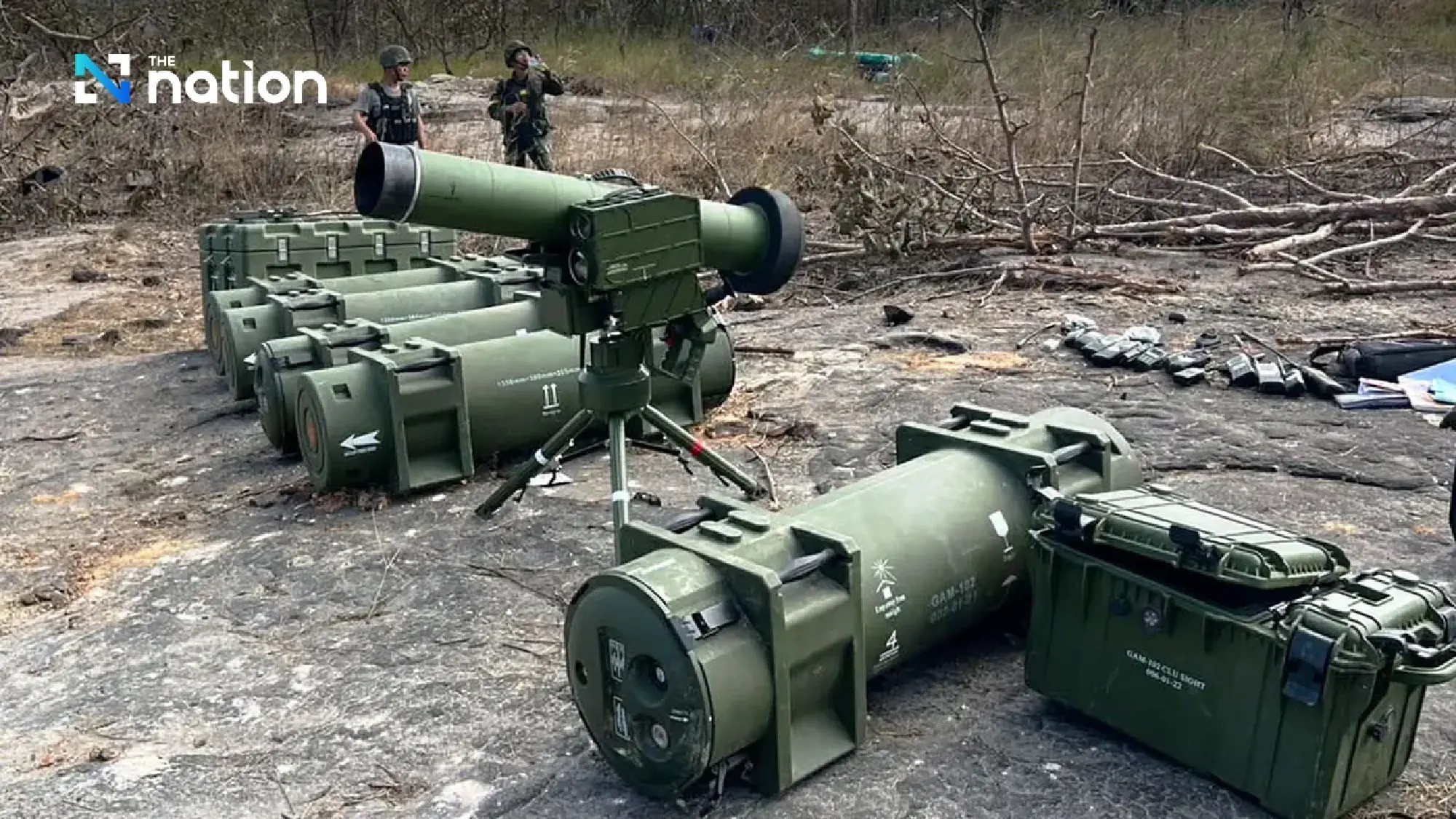 Quân đội Thái Lan được cho là thu giữ một số tên lửa chống tăng của Campuchia (ảnh: Nation)