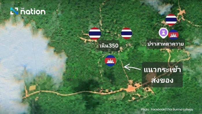Đồi 350 nằm cách ngôi đền Prasat Ta Kwai khoảng 300 m về phía Tây. Ảnh: The Nation