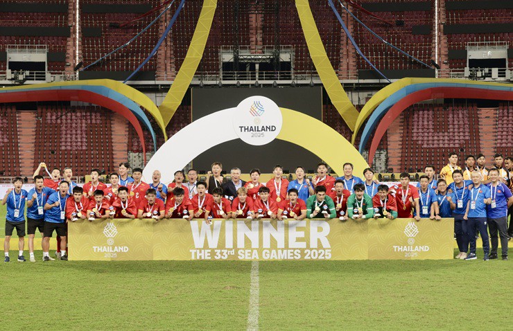 ĐT U22 Việt Nam nhận được thưởng nóng lớn sau chức vô địch SEA Games 33 - Ảnh Như Huy