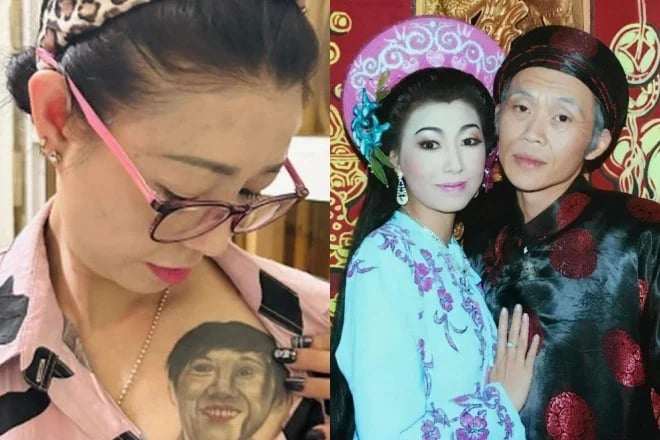 Ca sĩ Hà My và&nbsp;Nghệ sĩ Ưu tú Hoài Linh. Ảnh: FBNV