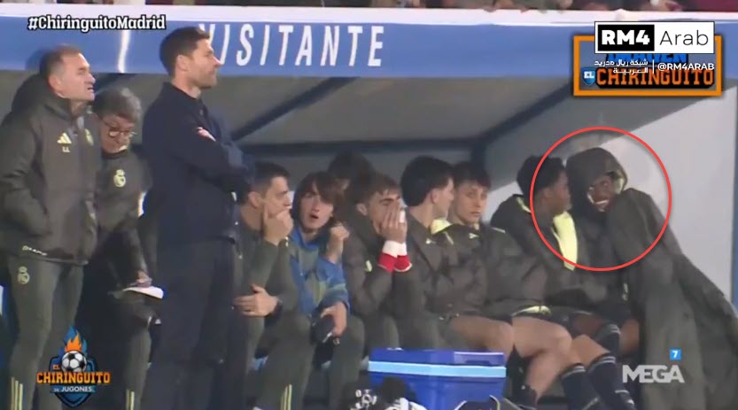 Camera bắt gặp Vinicius cười đùa với Endrick đúng lúc Real Madrid thủng lưới lần 2 trước Talavera