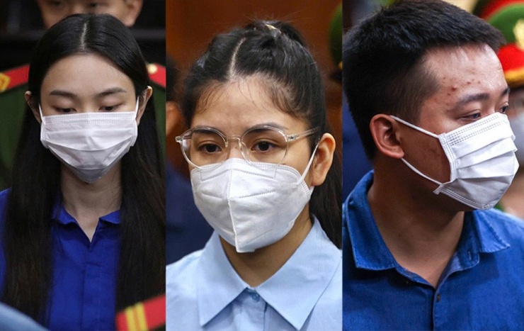 Bị cáo Thùy Tiên, Hằng Du Mục và Quang Linh Vlogs tại phiên tòa.