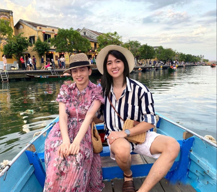 Diễn viên Bình An gây cười khi đăng ảnh hoán đổi trang phục với vợ - á hậu Phương Nga.