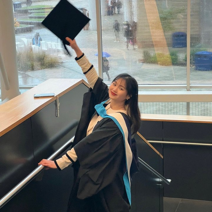 Kim Chung ngày tốt nghiệp thạc sĩ tại Anh vào tháng 11/2023. (Ảnh: NVCC)