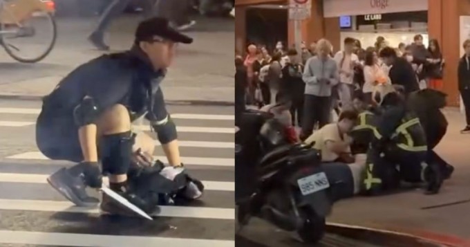 Chang Wen khi thực hiện vụ tấn công bằng dao ở Đài Bắc hôm 19/12. Ảnh: Threads