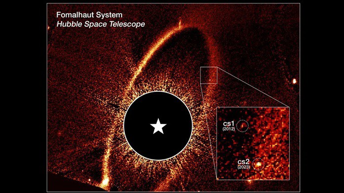 Mắt Sauron và hai sự kiện ngoạn mục xảy ra bên trong nó, phản ánh quá khứ của Trái Đất - Ảnh: NASA/ESA/ĐẠI HỌC CALIFORNIA Ở BERKELEY