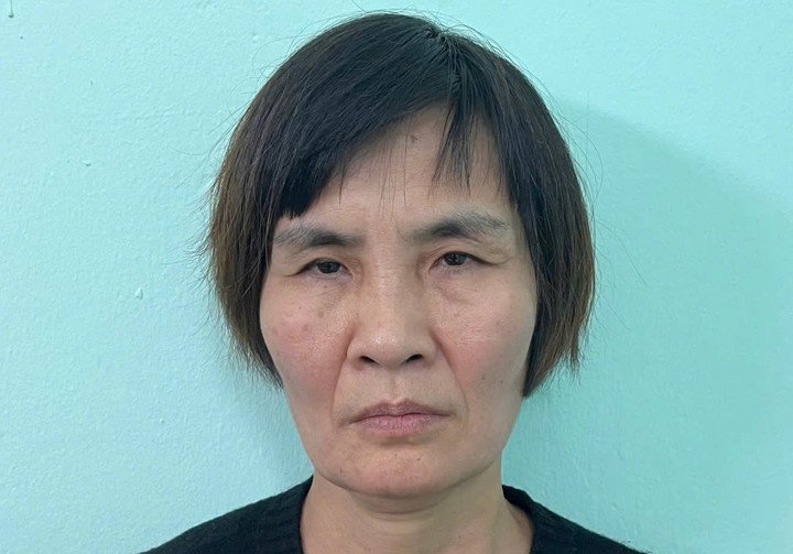 Phương Thị Nga tại cơ quan công an.