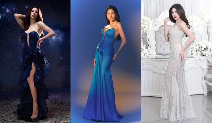 Với hình thể cân đối, mỹ nhân Philippines thường diện các kiểu đầm cúp ngực, cắt xẻ.