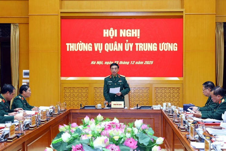 Đại tướng Phan Văn Giang phát biểu kết luận hội nghị. Ảnh: Cổng TTĐT Bộ Quốc phòng