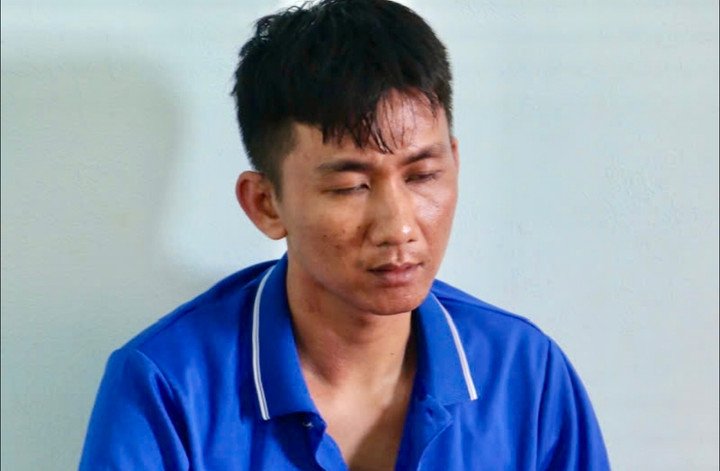 Nghi phạm Nguyễn Minh Tâm tại cơ quan Công an. (Ảnh: CACC)